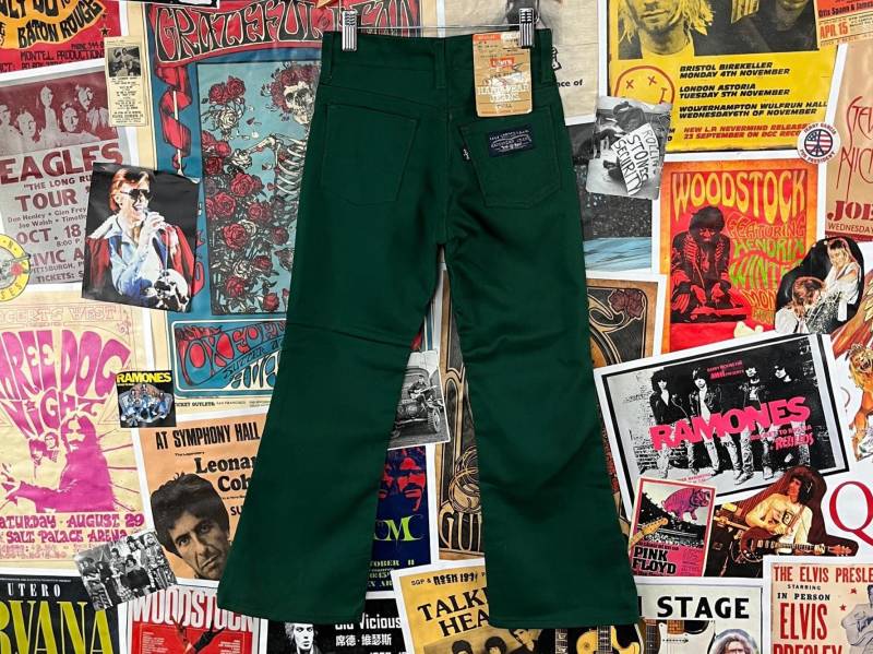 Vintage Kinder 70Er-80Er Jahre Green Deadstock Levi's Big E Twill Hardwear Denim Jeans Größe 7 Alter 6-7 Retro Usa Doppelknie Jungen Mädchen Hose von VettedVintageWares