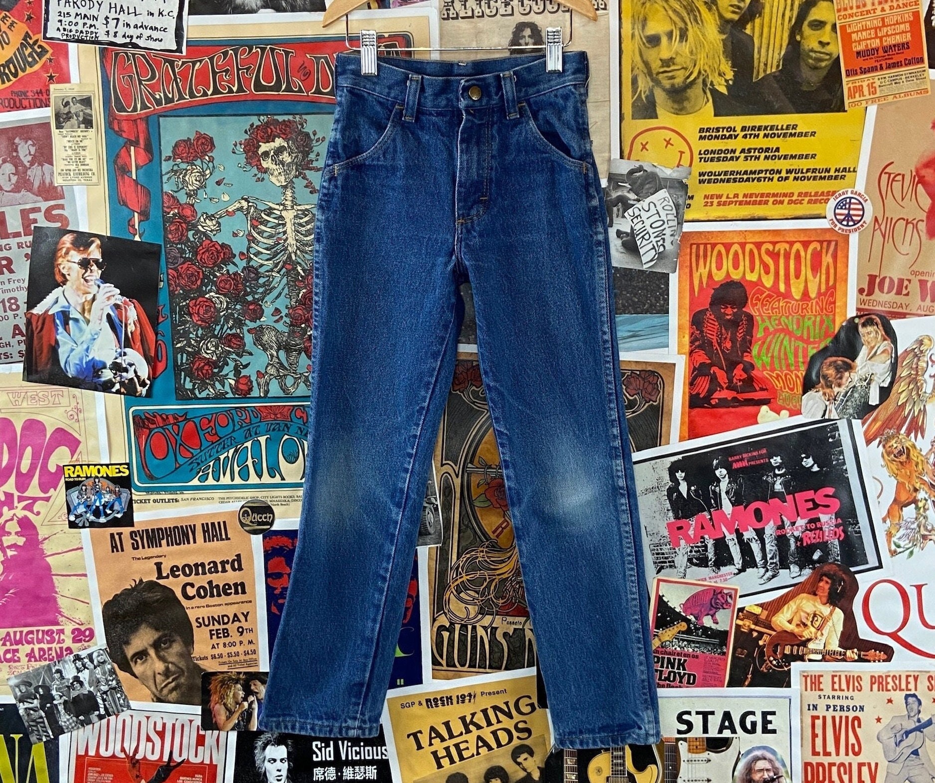 Vintage Kinder 90Er Jahre Faded Rustler Gerades Bein Medium Wash Blau Denim Jeans Größe 7 Slim, Jungen Mädchen Hosen Streetwear Western von VettedVintageWares