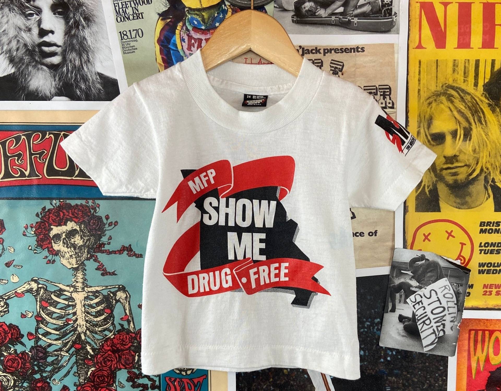 Vintage Kleinkind Kinder 90Er Jahre Weiß Show Me Droge Frei Missouri Mfl Grafik Rundhals-T-Shirt 2T, Jungen Mädchen D.a.r.e Dare T-Shirt, Geld von VettedVintageWares