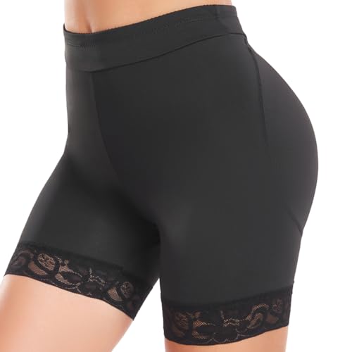 Vevarble Damen Bekleidung Po Push Up Unterhose Figurformende Unterwäsche Unterbauch Kontrolle Miederpants Butt Lifter Spitze Miederhose XXL,Schwarz von Vevarble