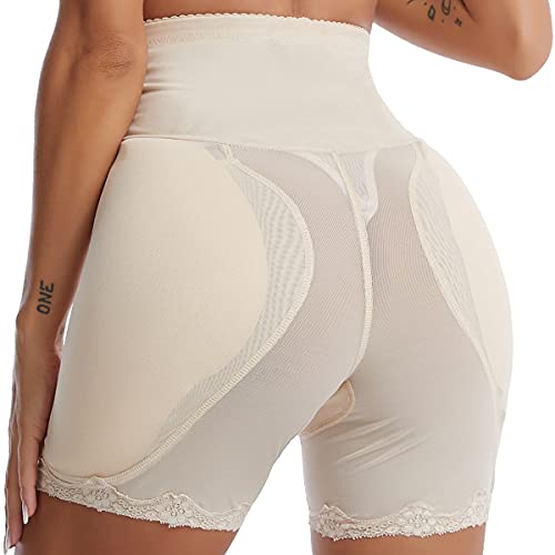 Vevarble Damen Shapewear Butt Lifter Bauchweg Unterhose Bauchkontrolle Höschen Shaping Unterwäsche Spitze Leggings Body Shaper Miederpants (L-Biege) von Vevarble