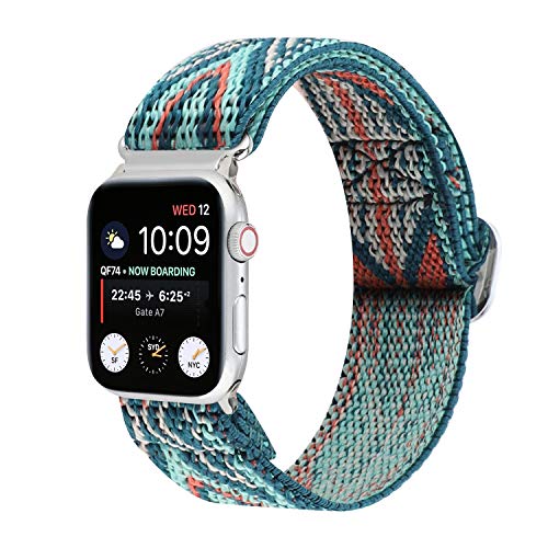 VeveXiao Geflochtenes Solo Loop Stretchy Strap Kompatibel mit Apple Watch Band 41mm 40mm 38mm, elastischer Nylon Stretch Armband für iWatch Series 7/6/5/4/3/2/1/SE Damen Herren von VeveXiao