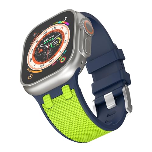 VeveXiao Luxuriöses, langlebiges, robustes Armband, kompatibel mit Apple Watch, 49 mm, 45 mm, 44 mm, 42 mm, für Damen und Herren, weiches Silikon-Ersatzband für iWatch Ultra 2, Serie 9, 8, 7, 6, 5, 4, von VeveXiao