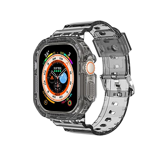 VeveXiao Schutzhülle mit Armband kompatibel mit Apple Watch Ultra 49mm Armband mit Hülle, robuste Schutzhülle mit Armband für iWatch Ultra 49 mm Armband für Herren und Damen (49mm, Schwarz) von VeveXiao