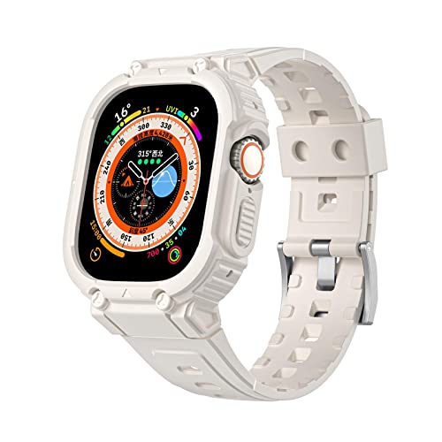 VeveXiao Schutzhülle mit Armband kompatibel mit Apple Watch Ultra 49mm Armband mit Hülle, robuste Schutzhülle mit Armband für iWatch Ultra 49 mm Armband für Herren und Damen (49mm, Starlight) von VeveXiao