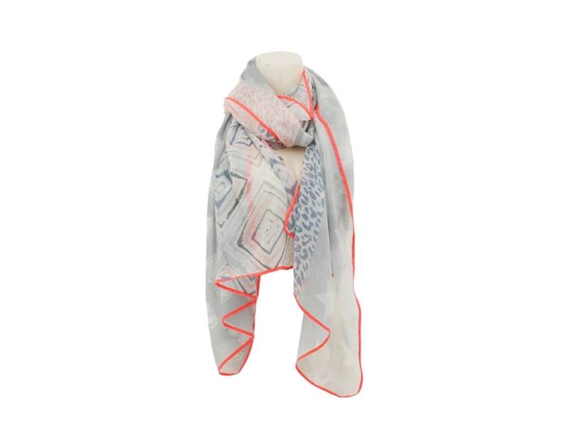 VewoTex Modeschal Damen Schal » Bunt mit Neon Rand » leichter Sommerschal 180 x 70 cm, (Einzelner Schal, 1-St. Kein Set), Halstuch mit verschiedenen Mustern » Damenschal weich & dünn von VewoTex