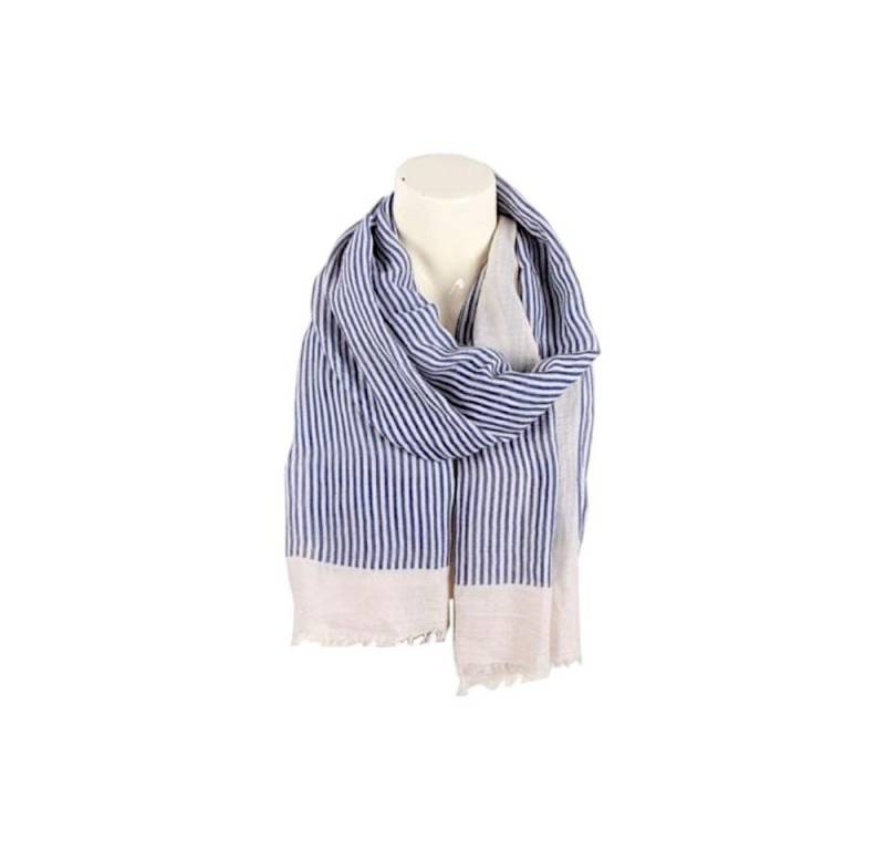 VewoTex Modeschal Sommer Damen Schal » Maritime Streifen 180 x 70 cm, (Einzelner Schal, 1-St. Kein Set), leichter Sommerschal » Halstuch mit blauen Streifen » Damenschal weich von VewoTex