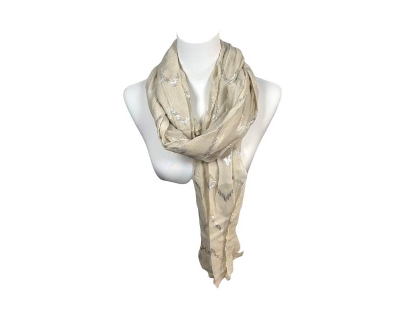 VewoTex Modeschal Sommer Damen Schal » glänzendes Zick Zack Muster, (Einzelner Schal, 1-St. Kein Set), leichter Schal 180x70cm » Halstuch mit glänzendem Zickzack Aufdruck von VewoTex