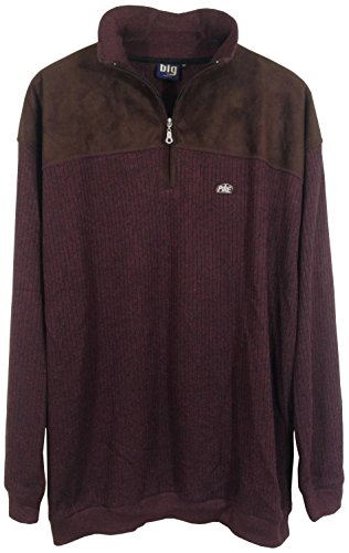 Herren Troyer Sweat-Shirt mit 1/4 Reißverschluss und Einsätze in Wildleder - Imitat, Milano - RIPP - Struktur von Vexcon