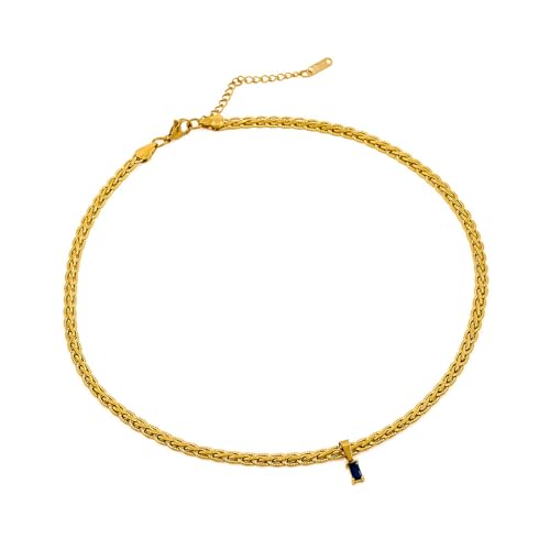 Buntes Quadratisches Zirkon Eingebetteter Anhänger Halskette Mode Verstellbare Länge CHOKER Schlangekette Für Den Täglichen Verschleiß von Vexebnular