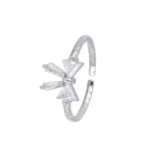 Elegante Weiße Bowknotringe Offene Ringe Für Frauen Und Mädchen Verstellbare Zirkonschmuck Perfekt Für Partys Und Daten von Vexebnular