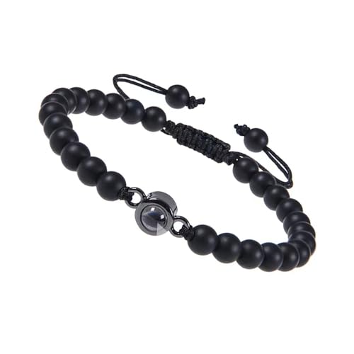 Vexebnular Elegantes Paararmband Mit 100 Sprachen Ich Liebe Dich Projektion In Robusten Stilvollen Kristallen Mattes Stone von Vexebnular