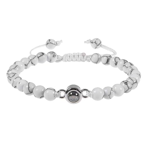 Vexebnular Elegantes Paararmband Mit 100 Sprachen Ich Liebe Dich Projektion In Robusten Stilvollen Kristallen Mattes Stone von Vexebnular