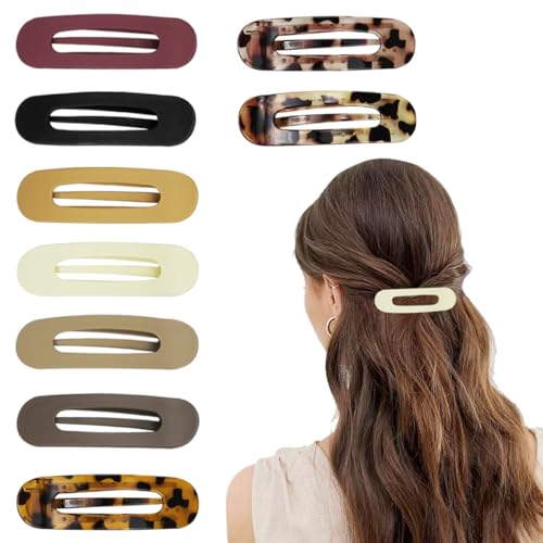9 Stück Flache Haarklammern Damen – Flache Haarspangen 11 * 3.5cm, Entenschnabel Haarklammer, Rutschfest & Starker Halt für Dünnes & Dickes Haar, Haarschmuck Set in 9 Farben von Vexran