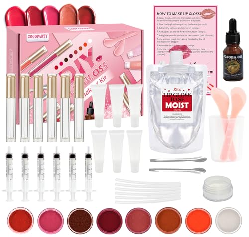 Lipgloss Selber Machen, Vezerd Lipgloss Making Kit, Kreative Basteln Erwachsene DIY Herstellung Set, Mädchen Lipgloss Set Lustiges Make up Geschenk Für Frauen, Rose von Vezerd