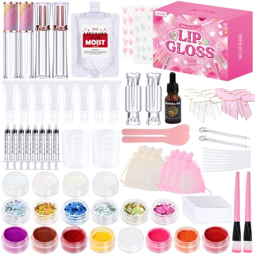 Lipgloss Selber Machen Set, Vezerd Lipgloss Making Kit, Feuchtigkeitsspendend Mädchen Lip Gloss Lippenstift DIY Herstellungsset Set, Kreative Basteln Erwachsene Lustiges Make Up Geschenk Für Frauen von Vezerd