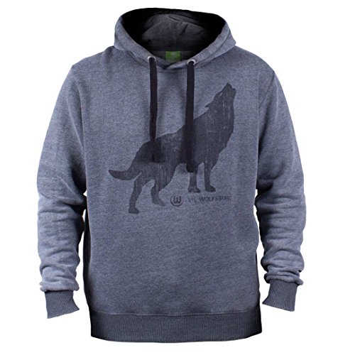 VfL Wolfsburg Hoodie / Kapuzenpulli "Rudelbildung" grau Wölfe Fanartikel Ultras Größe XL von VfL Wolfsburg