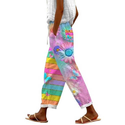 Homewear Hose Damen Leichte Damenhosen Jogginghose Damen Große Größen Strandhose Damen Lang Jeans Schlupfhose Damen Yoga-Hosen für Damen Sommer Kleidung für Damen Lockere Stoffhose Damen Sommer von VgguDoe