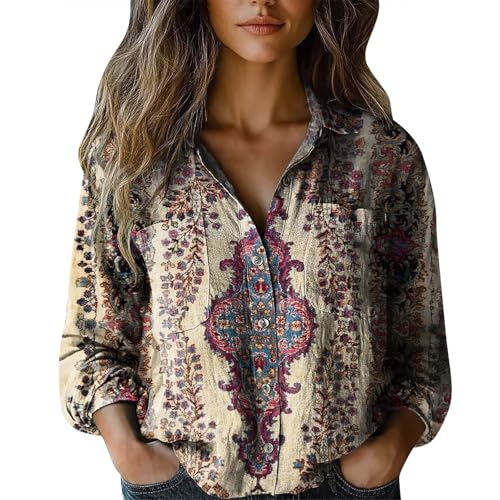 T Shirt Damen Weiß Damen Blusenshirt Hemden Damen Outdoor-Bekleidung für Damen Langarm Shirts Damen Trachtenbluse Langarm Bluse Pink Damen Oversize Sweatshirt Damen Shirt Langarm Damen Baumwolle von VgguDoe