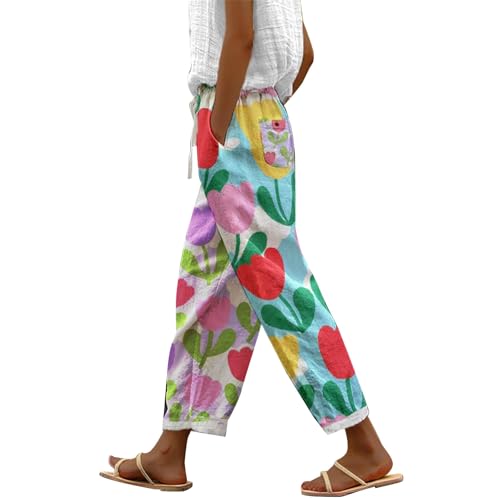 VgguDoe Breite Hose Damen Leinenhose Damen Sommer Leinenhose Damen Sommer Weiß Luftige Sommerhosen Damen Boho Hose Damenhosen Winter Schwarze Hose Weit Damen Schwarze Jogginghose Damen von VgguDoe