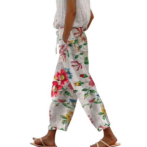 VgguDoe Damen Set Hose und Sommer Schlaghose 70Er Ausgefallene Kleidung Damen Hosen mit Gummizug Breite Hosen Damenhose Elegant Hose Khaki Damen Homewear Hose Damen von VgguDoe