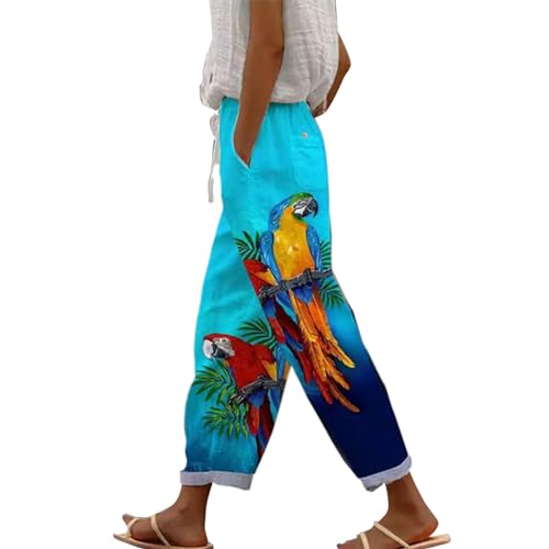 VgguDoe Kurze Hose Musselin Damen Hose 7/8 Damen Sommer Weiße Leinenhose Damen Sommer Schwarze Hose Damen Elegant Safari Hose Damen Freizeithose Schlaghose Damen Stoff Hosen Damen Winter von VgguDoe