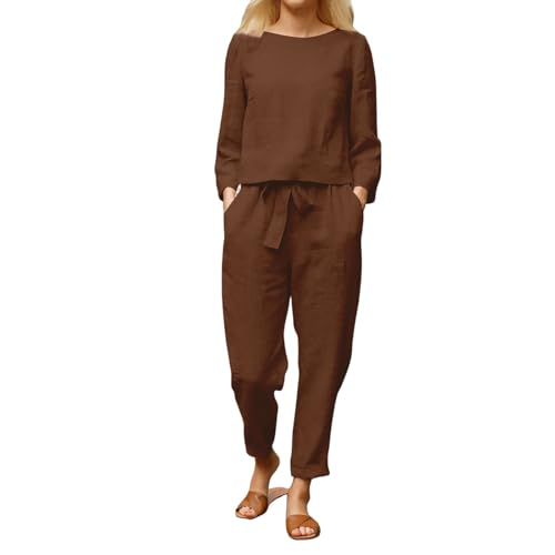 VgguDoe Zweiteiler Damen Sommer Elegant,Sommer Outfits Damen Curvy,Frauen Kleidung,Mode für Mollige Frauen,Business Outfit Women,Freizeitanzug,Musselin Bluse Kaffee L VgguDoe Zweiteiler Damen Sommer Elegant,Sommer Outfits Damen Curvy,Frauen Kleidung,Mode für Mollige Frauen,Business Outfit Women,Freizeitanzug,Musselin Bluse Kaffee L von VgguDoe