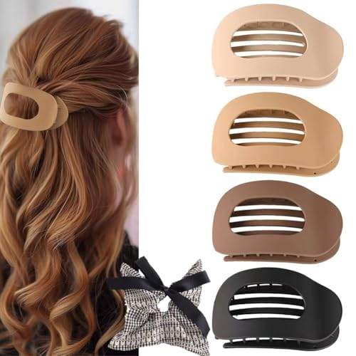 Benglatt Haarspange, Entenschnabel Flache Haarklammern füR Frauen, Rutschfeste, Schlichte, Elegante Seitliche Haarspangen, Sicherer Halt An Den InnenzäHnen füR Dickes/DüNnes Haar (4 pcs K) von Vgpbphj