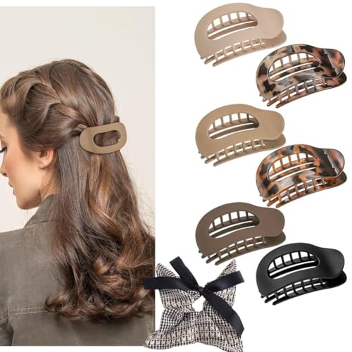 Benglatt Haarspange, Entenschnabel Flache Haarklammern füR Frauen, Rutschfeste, Schlichte, Elegante Seitliche Haarspangen, Sicherer Halt An Den InnenzäHnen füR Dickes/DüNnes Haar (6 pcs A) von Vgpbphj