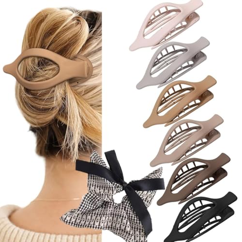 Benglatt Haarspange, Entenschnabel Flache Haarklammern füR Frauen, Rutschfeste, Schlichte, Elegante Seitliche Haarspangen, Sicherer Halt An Den InnenzäHnen füR Dickes/DüNnes Haar (6 pcs J) von Vgpbphj