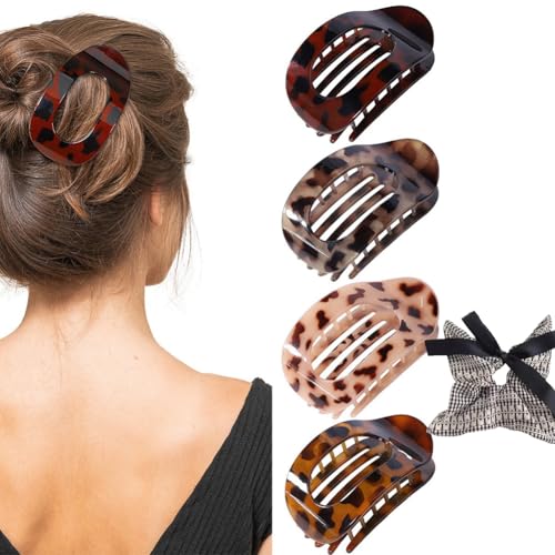 Benglatt Hair Clips, Flat Hair Claws for Women, Matte Large Non-Slip Flat Duckbill Clips, Simple Elegant Side HairS Clips, Secure Hold Inner Teeth for Thick/Thin (4 pcs B) von Vgpbphj