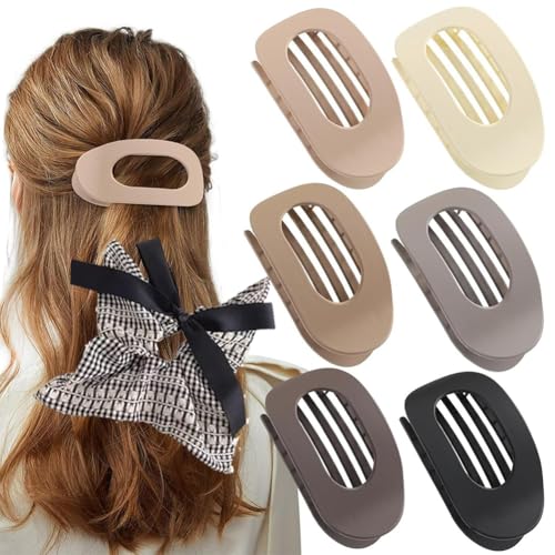 Benglatt Hair Clips, Flat Hair Claws for Women, Matte Large Non-Slip Flat Duckbill Clips, Simple Elegant Side HairS Clips, Secure Hold Inner Teeth for Thick/Thin (6 pcs C) von Vgpbphj
