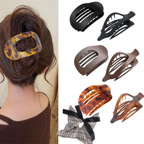 Benglatt Hair Clips, Flat Hair Claws for Women, Matte Large Non-Slip Flat Duckbill Clips, Simple Elegant Side HairS Clips, Secure Hold Inner Teeth for Thick/Thin (6 pcs F) von Vgpbphj