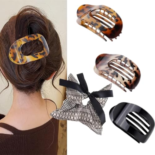 Entenschnabel Haarspangen Damen, Benglatt Haarspangen, Flache Haarklammern füR Frauen, Rutschfeste, Schlichte, Elegante Seitliche Haarspangen, Sicherer Halt An Den InnenzäHnen (3 pcs A) von Vgpbphj