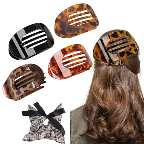 Entenschnabel Haarspangen Damen, Benglatt Haarspangen, Flache Haarklammern füR Frauen, Rutschfeste, Schlichte, Elegante Seitliche Haarspangen, Sicherer Halt An Den InnenzäHnen (5 pcs) von Vgpbphj