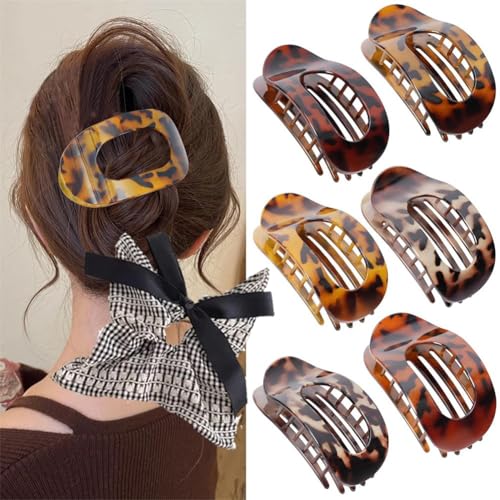 Entenschnabel Haarspangen Damen, Benglatt Haarspangen, Flache Haarklammern füR Frauen, Rutschfeste, Schlichte, Elegante Seitliche Haarspangen, Sicherer Halt An Den InnenzäHnen (6 pcs B) von Vgpbphj