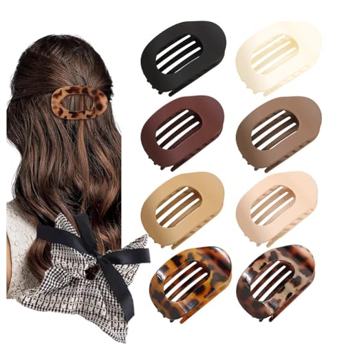 Entenschnabel Haarspangen Damen, Benglatt Haarspangen, Flache Haarklammern füR Frauen, Rutschfeste, Schlichte, Elegante Seitliche Haarspangen, Sicherer Halt An Den InnenzäHnen (8 pcs) von Vgpbphj
