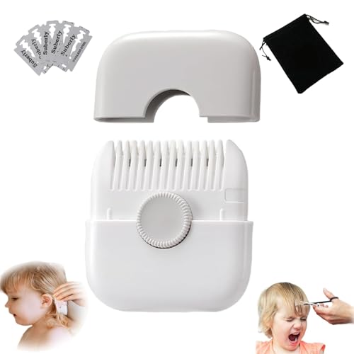 Trimpocket Haarschneidemaschine / Kamm Kinder, Spliss Haarschneider mit Klingen austauschbar, Trimpocket Kamm, Multifunktionaler 2-in-1-Haarschneidemaschine für Mädchen zu Hause (Grau) von Vgpbphj