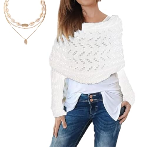 Vgpbphj Schal Mit äRmeln Strick, Pullover Schal, Scarf With Sleeves, Knitted Cable Wrap, Shrugs For Women, Knitted Wrap (A) von Vgpbphj