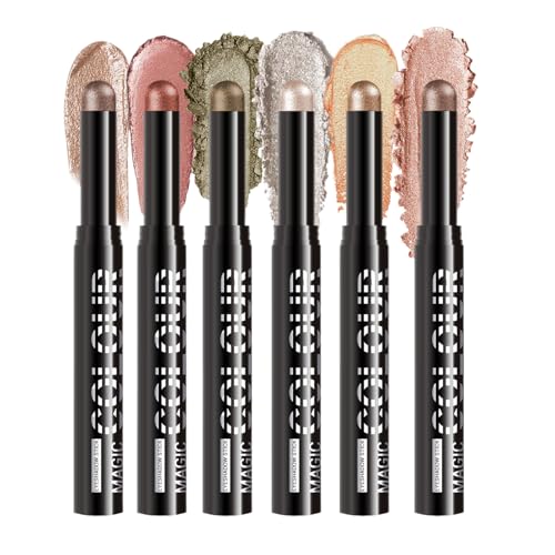 Creme Lidschatten Stift,Multi Eye Brightener Stick Für Strahlende Augen | Multifunktionaler & Glitzer Crayon Als Lidschatten Primer Für Damen Alltags- Und Party-Makeup Mit Intensivem Look von Vgvgaj