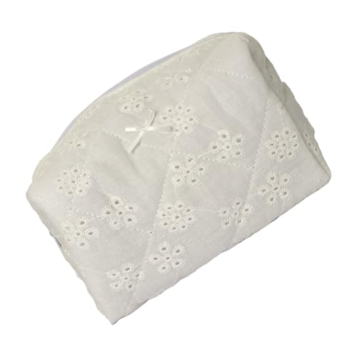 Gestickte Make-up-Taschen für Damen | Tragbarer Toiletten-Organizer, Kosmetik- und Schmuckorganizer, große Kapazität für Reisen, Spitzenbogen, Se référer au descriptif, Siehe Beschreibung von Vgvgaj