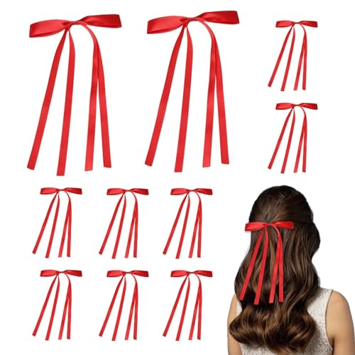 Haarschleifen-Haarspange für Damen | 10 Stück Seidenschleifen-Klammern aus Seidenband – elegante rutschfeste Haarschleifen für Damen von Vgvgaj