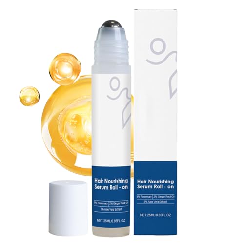 Haarwuchs Öl | 25ml Roll-On Kopfhaut Volumen Öl | Anti-Haarausfall Lösung Für Frauen Männer Unterwegs Täglich | Bei Trockenem Geschädigtem Glattem Lockigem Haar von Vgvgaj