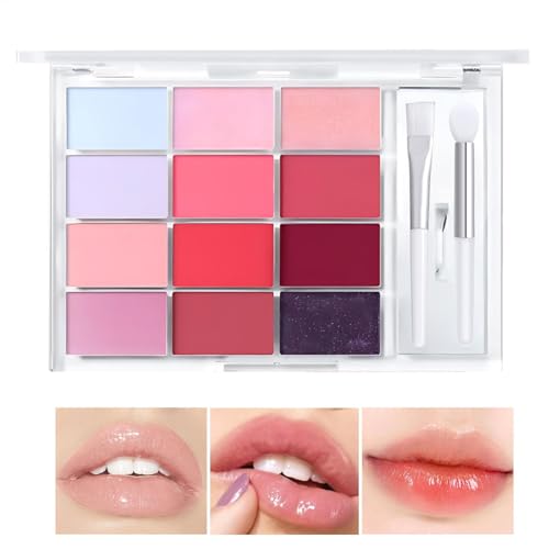 Lipgloss-Palette für Frauen, Lipgloss-Palette | Feuchtigkeitsspendender Lipgloss, Nährender Lipgloss Farbton – Make-up Lippenstift, Porta Farbpalette von Vgvgaj