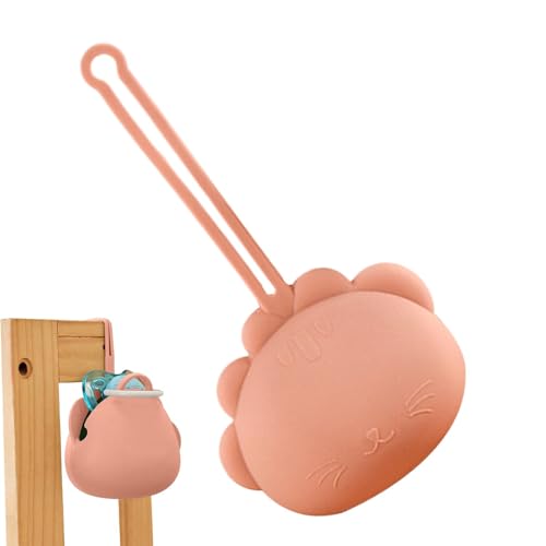 Tragbare Schnuller-Aufbewahrungsbox aus Silikon, Schnullerhalter aus Silikon in Tierform | Schnullertasche mit Umhängeband für den täglichen Gebrauch,, Orange, Se référer au descriptif, Siehe von Vgvgaj