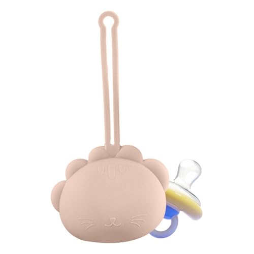 Tragbare Schnuller-Aufbewahrungsbox aus Silikon, Schnullerhalter aus Silikon in Tierform | Schnullertasche mit Umhängeband für den täglichen Gebrauch,, aprikose, Se référer au descriptif, Siehe von Vgvgaj