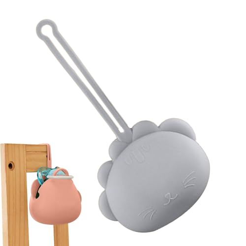 Tragbare Schnuller-Aufbewahrungsbox aus Silikon, Schnullerhalter aus Silikon in Tierform | Schnullertasche mit Umhängeband für den täglichen Gebrauch,, blau, Se référer au descriptif, Siehe von Vgvgaj