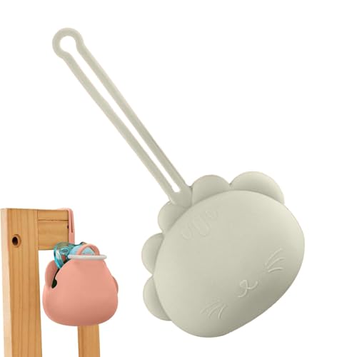 Tragbare Schnuller-Aufbewahrungsbox aus Silikon, Schnullerhalter aus Silikon in Tierform | Schnullertasche mit Umhängeband für den täglichen Gebrauch,, grün, Se référer au descriptif, Siehe von Vgvgaj