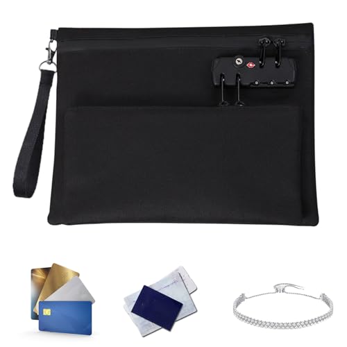 Vgvgaj Sicherer Geldbeutel | Geldbeutel für Reiseaufbewahrung | Doppelschichtige Verriegelte Geldbörse Für Kasse Notar Unterlagen Reisepässe von Vgvgaj