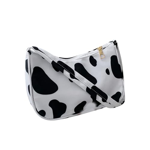 Vhersily 1 PC Unterarmtasche Modell Kuh Reise Umhängetasche Damen für Mädchen aus Segeltuch, Schwarz , Einheitsgröße von Vhersily